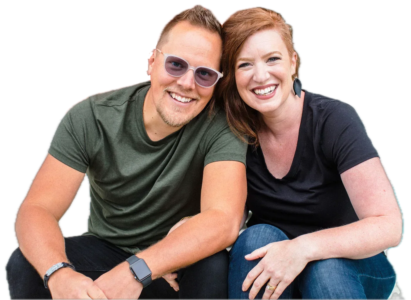 Shelly and Jason Yost smiling, leaning together